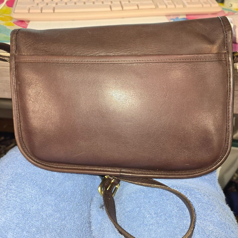 Vintage Coach City Bag Mocha Leather Crossbody Purse 9790 - Picture 2 of 5